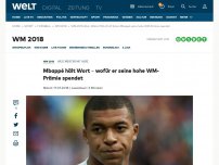 Bild zum Artikel: Mbappé hält Wort – wofür er seine hohe WM-Prämie spendet