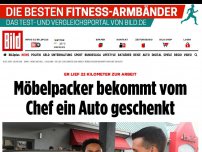 Bild zum Artikel: Er lief 22 Kilometer zur Arbeit - Möbelpacker bekommt vom Chef ein Auto geschenkt