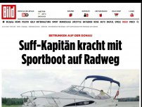 Bild zum Artikel: Betrunken auf der Donau - Sportboot rutscht auf Radweg
