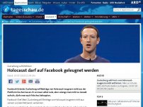 Bild zum Artikel: Zuckerberg zu Richtlinien: Holocaust darf auf Facebook geleugnet werden
