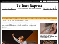 Bild zum Artikel: Umfrage: 95 Prozent der Deutschen vertrauen Merkel