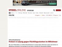 Bild zum Artikel: Völkerschlachtdenkmal: Protest in Leipzig gegen Flüchtlingssterben im Mittelmeer