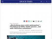 Bild zum Artikel: „Abschottung muss nicht weitergehen“ – Flüchtlingsrat NRW: Städte können „viel mehr Menschen aufnehmen“