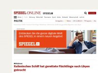 Bild zum Artikel: Mittelmeer: Italienisches Schiff soll gerettete Flüchtlinge nach Libyen gebracht haben