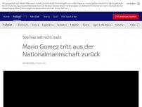 Bild zum Artikel: Mario Gomez tritt aus der Nationalmannschaft zurück