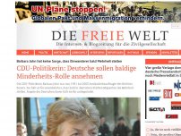Bild zum Artikel: CDU-Politikerin: Deutsche sollen baldige Minderheits-Rolle annehmen