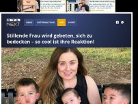 Bild zum Artikel: Stillende Frau wird gebeten, sich zu bedecken – so cool ist ihre Reaktion!