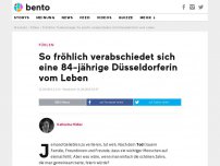 Bild zum Artikel: So fröhlich verabschiedet sich eine 84-jährige Düsseldorferin vom Leben