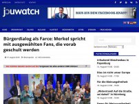 Bild zum Artikel: Bürgerdialog als Farce: Merkel spricht mit ausgewählten Fans, die vorab geschult werden