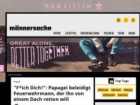 Bild zum Artikel: 'F*ich Dich!': Papagei beleidigt Feuerwehrmann, der ihn von einem Dach retten will | Männersache