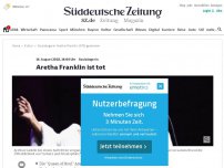 Bild zum Artikel: Soulsängerin: Aretha Franklin ist tot