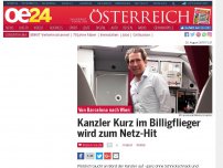 Bild zum Artikel: Kanzler Kurz im Billigflieger wird zum Netz-Hit