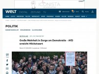 Bild zum Artikel: Große Mehrheit in Sorge um Demokratie – AfD erreicht Höchstwert