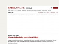 Bild zum Artikel: Künstler gegen rechts: Bis der Bullenhelm vom Schädel fliegt