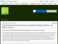 Bild zum Artikel: MDR SACHSEN-Ticker: CDU-Fraktionschef Hartmann schließt künftige Koalition mit AfD nicht aus