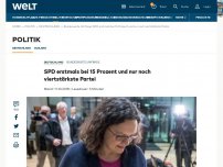 Bild zum Artikel: SPD erstmals bei 15 Prozent und nur noch viertstärkste Partei