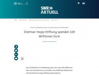 Bild zum Artikel: Dietmar Hopp Stiftung spendet 100 Millionen Euro