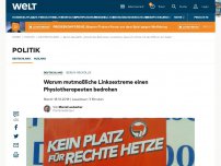 Bild zum Artikel: Warum mutmaßliche Linksextreme einen Physiotherapeuten bedrohen