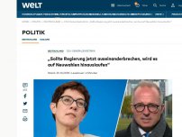 Bild zum Artikel: „Sollte Regierung jetzt auseinanderbrechen, wird es auf Neuwahlen herauslaufen“