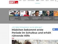 Bild zum Artikel: Mädchen bekommt erste Periode im Schulbus und erhält rührende Hilfe