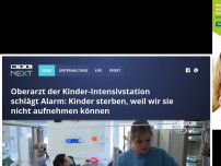 Bild zum Artikel: Oberarzt der Kinder-Intensivstation schlägt Alarm: Kinder sterben, weil wir sie nicht aufnehmen können