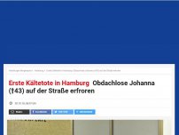 Bild zum Artikel: Erste Kältetote: Obdachlose Johanna (†43) auf der Straße erfroren