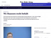 Bild zum Artikel: Wo Maassen recht behält