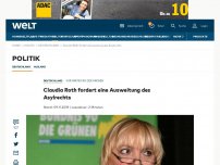 Bild zum Artikel: Claudia Roth fordert eine Ausweitung des Asylrechts