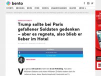 Bild zum Artikel: Trump sollte gefallener Soldaten gedenken – aber es regnete, also guckte er lieber fern