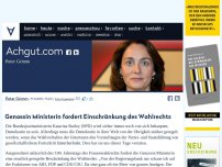 Bild zum Artikel: Genossin Ministerin fordert Einschränkung des Wahlrechts