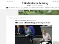 Bild zum Artikel: Parteienfinanzierung: AfD nahm offenbar illegale Großspende an