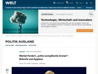 Bild zum Artikel: Merkel plädiert für europäische Armee - Buhrufe und Applaus