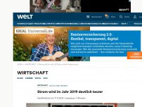 Bild zum Artikel: Strom wird im Jahr 2019 deutlich teurer