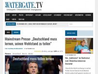 Bild zum Artikel: Mainstream Presse: „Deutschland muss lernen, seinen Wohlstand zu teilen“