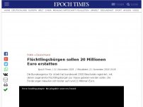 Bild zum Artikel: Flüchtlingsbürgen sollen 20 Millionen Euro erstatten