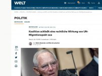 Bild zum Artikel: Koalition schließt eine rechtliche Wirkung von UN-Migrationspakt aus