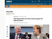 Bild zum Artikel: Nur fünf Abgeordnete der Union stimmen gegen UN-Migrationspakt