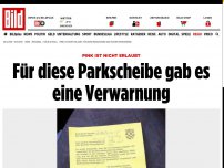 Bild zum Artikel: Pink ist nicht erlaubt - Für diese Parkscheibe gab es eine Verwarnung