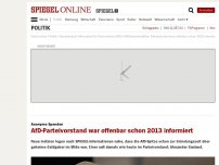 Bild zum Artikel: Anonyme Spenden: AfD-Parteivorstand war offenbar schon 2013 informiert