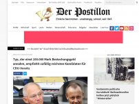 Bild zum Artikel: Typ, der einst 100.000 Mark Bestechungsgeld annahm, empfiehlt zufällig reichsten Kandidaten für CDU-Vorsitz