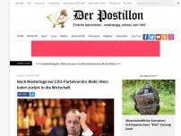 Bild zum Artikel: Nach Niederlage bei CDU-Parteivorsitz-Wahl: Merz kehrt zurück in die Wirtschaft