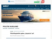 Bild zum Artikel: Flüchtlingshelfer geben „Aquarius“ auf