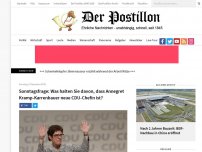 Bild zum Artikel: Sonntagsfrage: Was halten Sie davon, dass Annegret Kramp-Karrenbauer neue CDU-Chefin ist?