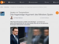 Bild zum Artikel: Das fragwürdige Argument des Ministers Spahn