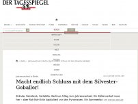 Bild zum Artikel: Macht endlich Schluss mit dem Silvester-Geballer!