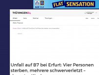 Bild zum Artikel: Furchtbarer Unfall auf B7 bei Erfurt: Drei Erwachsene getötet, zwei Kinder schwer verletzt im Klinikum – Vollsperrung
