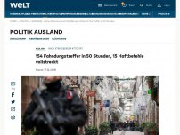 Bild zum Artikel: 154 Fahndungstreffer in 50 Stunden, 15 Haftbefehle vollstreckt