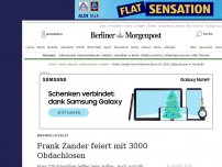 Bild zum Artikel: Weihnachtsfest : Frank Zander feiert mit 3000 Obdachlosen