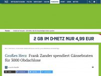 Bild zum Artikel: Frank Zanders Feier des Jahres: Entertainer spendiert Gänsebraten für 3000 Obdachlose