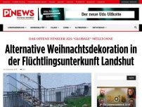 Bild zum Artikel: Das offene Fenster als 'globale' Mülltonne   Alternative Weihnachtsdekoration in der Flüchtlingsunterkunft Landshut